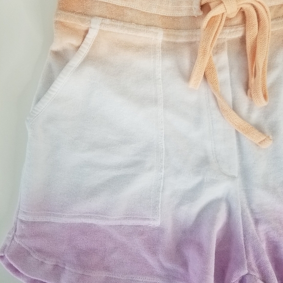 Saturday Sunday by Anthropologie Ombre Terry Cloth Drawstring Lounge Shorts XS - Picture 6 of 13
